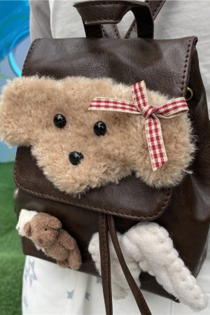 Y2K Mini Backpack for Cute Dog Lovers - Stylish Double Shoulder Bag, Small Melard Design, Ideal for Everyday Use