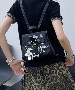 Y2K Mini Backpack with Wings - Cute Street Style, Versatile Small Backpack for Commuting and Everyday Use