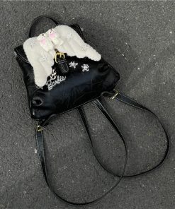 Y2K Mini Backpack with Wings - Cute Street Style, Versatile Small Backpack for Commuting and Everyday Use