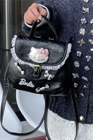 Y2K Mini Casual Backpack with KT Cat Design for Streetwear - Trendy Sunlight-Inspired Accessory