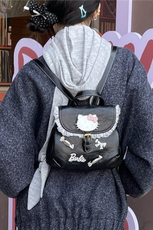Y2K Mini Casual Backpack with KT Cat Design for Streetwear - Trendy Sunlight-Inspired Accessory