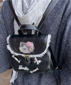 Y2K Mini Casual Backpack with KT Cat Design for Streetwear - Trendy Sunlight-Inspired Accessory