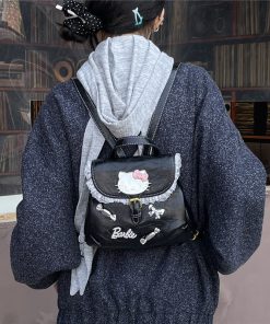 Y2K Mini Casual Backpack with KT Cat Design for Streetwear - Trendy Sunlight-Inspired Accessory