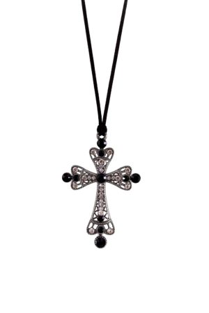 Y2K Pearl Baroque Cross Strap Necklace for Women - Versatile American-Style Collarbone Chain for Spicy Girl Personality
