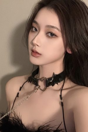 Y2K Punk Leather Choker Necklace for Women - Versatile Bell Chain Rope Accessory for a Cool, Edgy Look