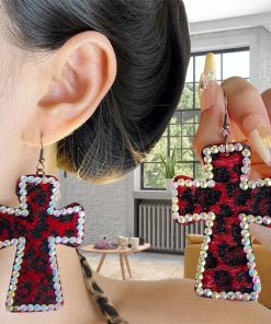 Y2K Retro Leopard Print Cross Choker Necklace - Sweet Spicy Girl Style Neck Ring Accessory