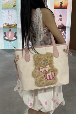 Y2K Soft Girl Tote Bag - Large Capacity Handheld Shoulder Bag for Commuting, Millennium Niche Design, Perfect for Daily Use