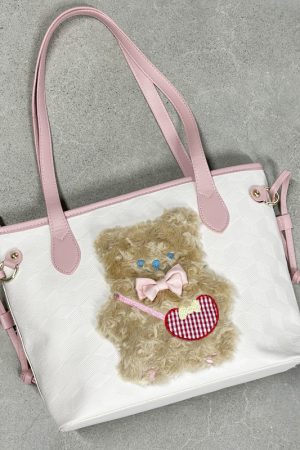 Y2K Soft Girl Tote Bag - Large Capacity Handheld Shoulder Bag for Commuting, Millennium Niche Design, Perfect for Daily Use