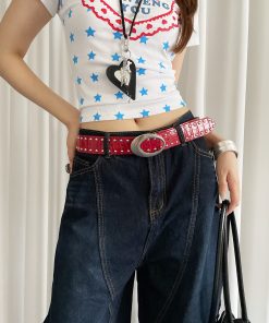 Y2K Spicy Girl Rivet Belt for Women - 2025 Crocodile Pattern High-End Belt for Jeans and Stylish Outfits