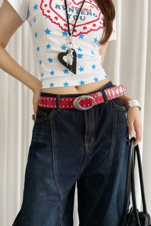 Y2K Spicy Girl Rivet Belt for Women - 2025 Crocodile Pattern High-End Belt for Jeans and Stylish Outfits