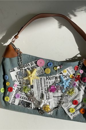 Y2K Sunlight Shallow Spring Tote Bag - Niche Design Girl's Shoulder Bag, Dopamine Underarm Commuter Accessory