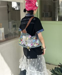 Y2K Sunlight Shallow Spring Tote Bag - Niche Design Girl's Shoulder Bag, Dopamine Underarm Commuter Accessory