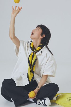 Yellow GUBI Canvas Crossbody Bag - Roaring Beast Design, Trendy Statement Accessory for Everyday Style