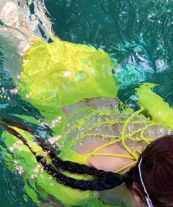 Yellow Long Sleeve Women's Jumpsuit, Slimming Tummy-Covering Snorkeling Swimsuit, Sexy Hot Spring Wear 2025