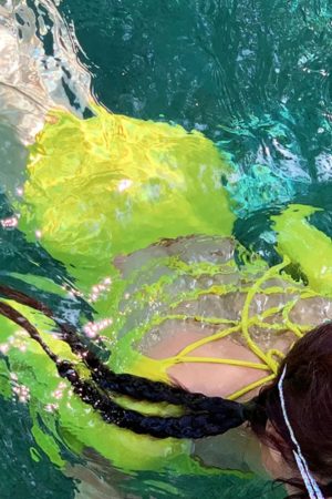 Yellow Long Sleeve Women's Jumpsuit, Slimming Tummy-Covering Snorkeling Swimsuit, Sexy Hot Spring Wear 2025