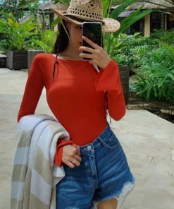 Yellow Long Sleeve Women's Jumpsuit, Slimming Tummy-Covering Snorkeling Swimsuit, Sexy Hot Spring Wear 2025