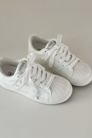 Yellow Thick-Soled Breathable Casual Sneakers for Women - Versatile Summer Shell Shoes, Trendy Little White Sneakers