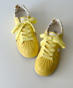 Yellow Thick-Soled Breathable Casual Sneakers for Women - Versatile Summer Shell Shoes, Trendy Little White Sneakers