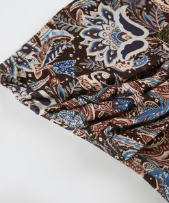 Zen-Style Vintage Metal Japanese Buckle Strapless Retro Distressed Print Waist-Cinching Top - Irregular Design, Y2K Fashion